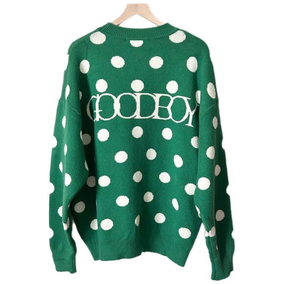 Goodboy Oversized Polka Dot Jumper Green 100% Cotton One Size - Picture 3 of 6